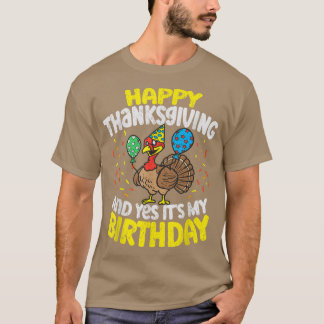 T-shirt Bon thanksgiving et son anniversaire Jour de la Tu