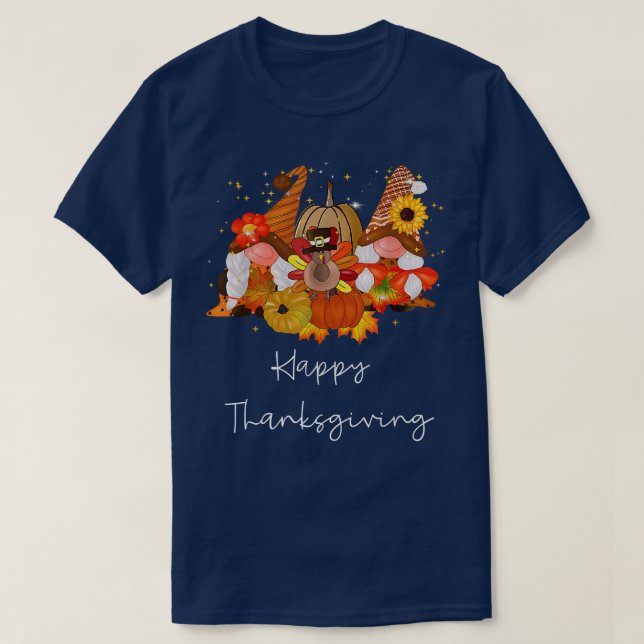 T-shirt Bon thanksgiving Gnomes (Design devant)
