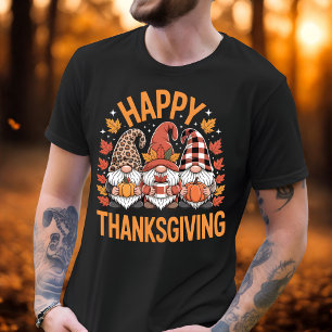 T-shirt Bon thanksgiving Gnomes Cute Café & Citrouille