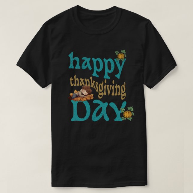 T-shirt Bon thanksgiving-jour - Festive vacances Design (Design devant)