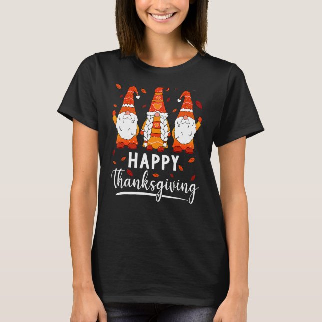 T-shirt Bon thanksgiving Jour Gnomes Automne Feuilles auto (Devant)