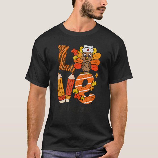 T-shirt Bon thanksgiving Love 8e année Enseignant Turquie  (Devant)