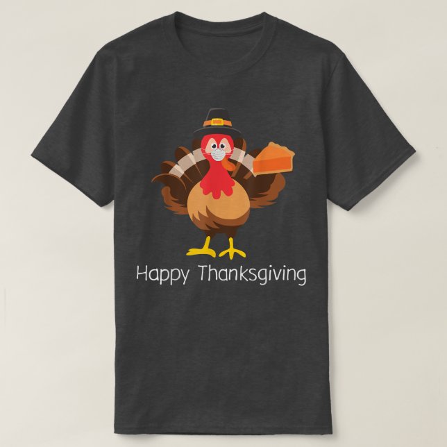 T-shirt Bon thanksgiving pour les filles garçons tourte de (Design devant)