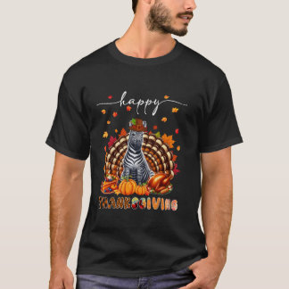 T-shirt Bon thanksgiving Zèbre Costume Turquie Chute de co