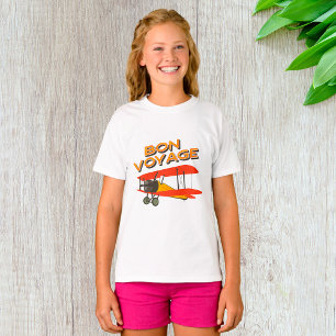 T-shirt Bon Voyage Biplane Avion Vintage