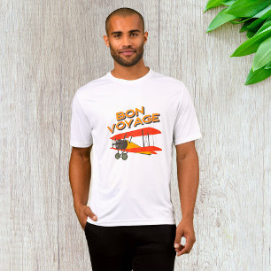 T-shirt Bon Voyage Biplane Avion Vintage