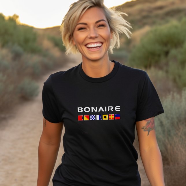 T-shirt Bonaire Nautique Marines Drapeaux de Voile Couleur (Créateur téléchargé)