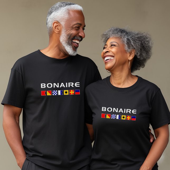 T-shirt Bonaire Nautique Marines Drapeaux de Voile Couleur (Créateur téléchargé)