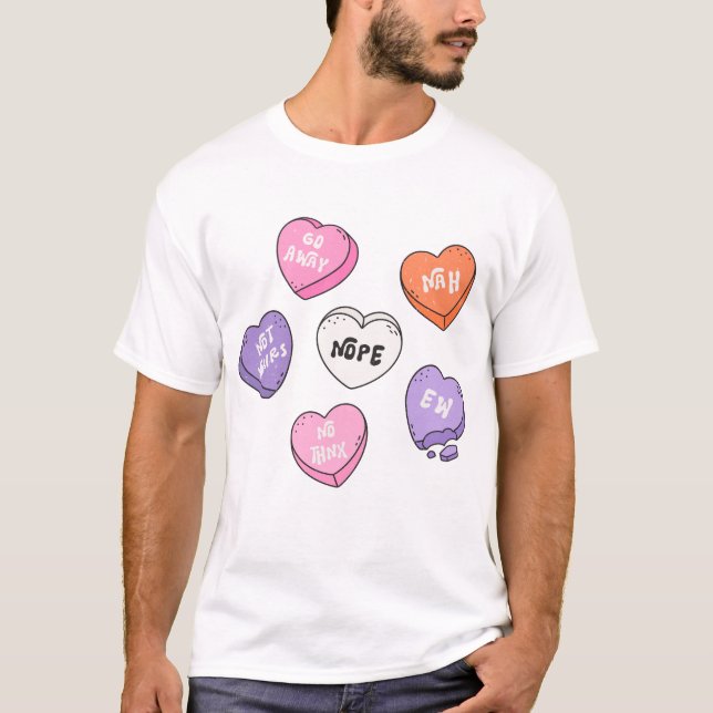 T-shirt Bonbon Coeur anti-Valentin (Devant)