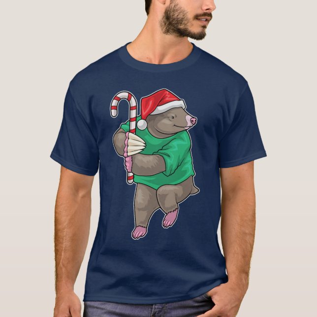 T-shirt Bonbon de Noël en forme de canne (Devant)
