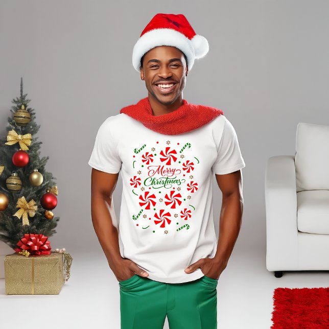 T-shirt Bonbons à la menthe de Noël (Créateur téléchargé)