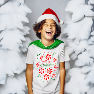 T-shirt Bonbons à la menthe de Noël