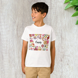 T-shirt Bonbons et Dessert Doodles Sweet Traitements Motif