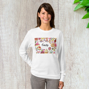 T-shirt Bonbons et Dessert Doodles Sweet Traitements Motif