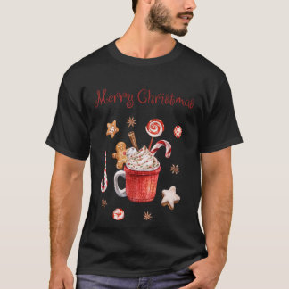 T-shirt Bonbons gâteaux Joyeux Noël