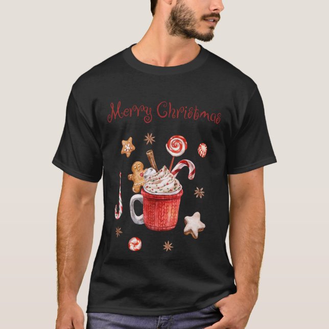 T-shirt Bonbons gâteaux Joyeux Noël (Devant)
