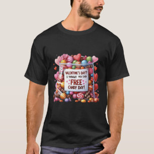 T-shirt Bonbons gratuits Funny Valentine's Day Aquarelle S