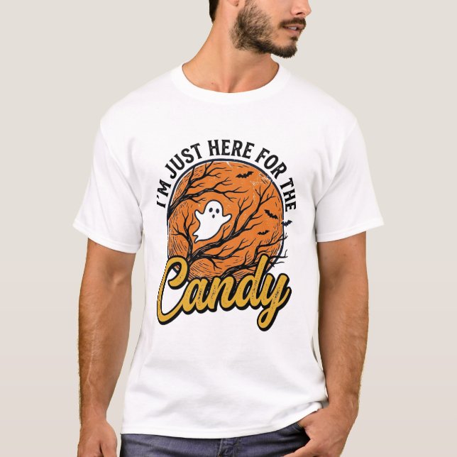 T-shirt Bonbons Halloween Fantôme Conception Vectorielle V (Devant)