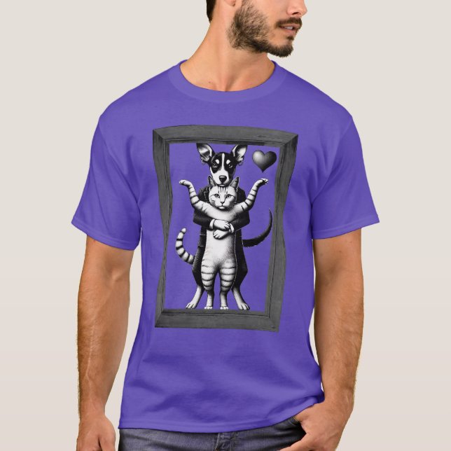 T-shirt Bond incassable : Chien et Chat Duo (Devant)