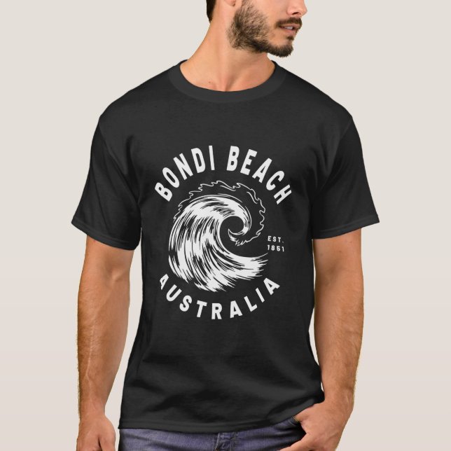 T-shirt Bondi Beach Australie Ocean Wave Novelty (Devant)
