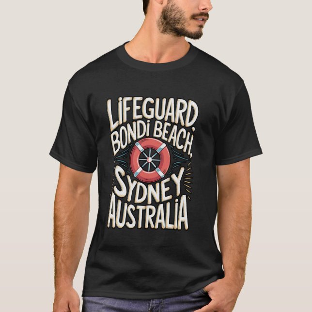 T-shirt Bondi Beach Lifeguard Cross Graphisme (Devant)