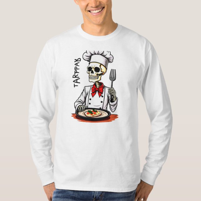 T-shirt Bone Appetit Skeleton Chef halloween (Devant)