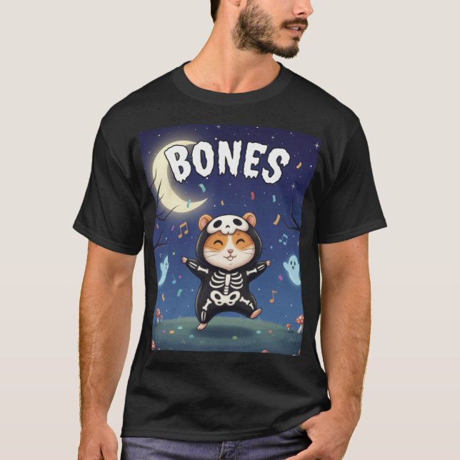 T-shirt Bones – Skeleton Hamster Halloween Party Shirt (Devant)