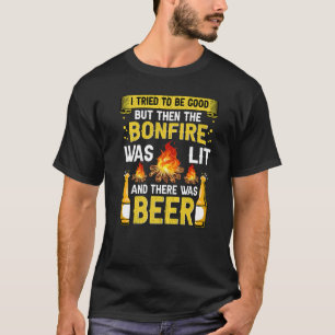 T-shirt Bonfire Party Bière Boire Camping Bonfire Crew