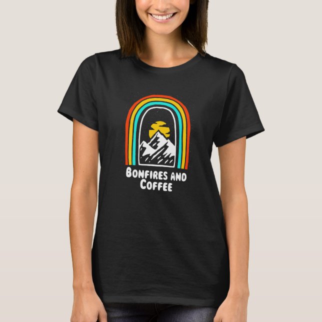 T-shirt Bonfires Et Café Camping Café Camper Caffein (Devant)