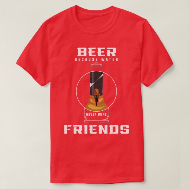 T-shirt Bong de bière avec pression (Design devant)