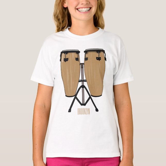 T-shirt Bongo, dessin animé de batterie (Devant)