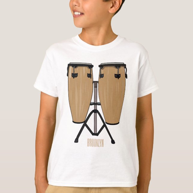 T-shirt Bongo, dessin animé de batterie (Devant)