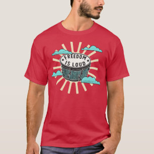 T-shirt Bongo Drum Freedom Est Un Amoureux De Musique Fort