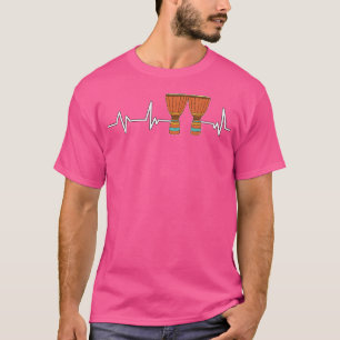 T-shirt Bongo Drum Heartbeat Ekg Drummer Cadeau Bongo Drum