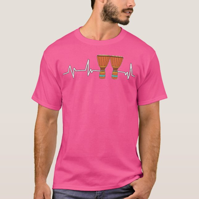 T-shirt Bongo Drum Heartbeat Ekg Drummer Cadeau Bongo Drum (Devant)