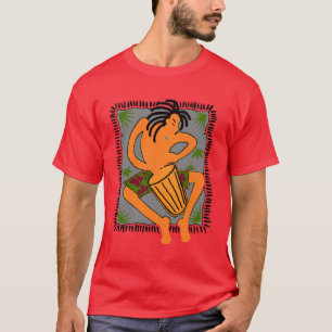 T-shirt Bongo indigène (rouge foncé)