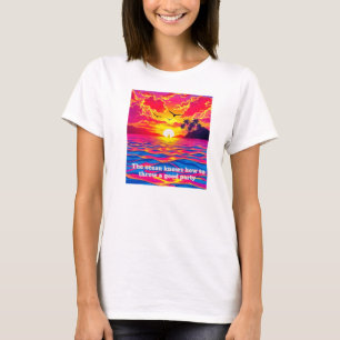 T-shirt Bonheur de coucher de soleil tropical