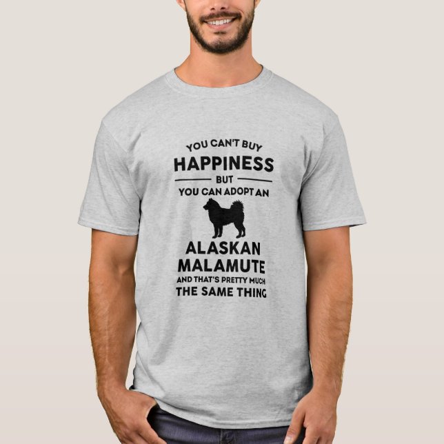 T-shirt Bonheur de l'adoption du malamute en Alaska (Devant)