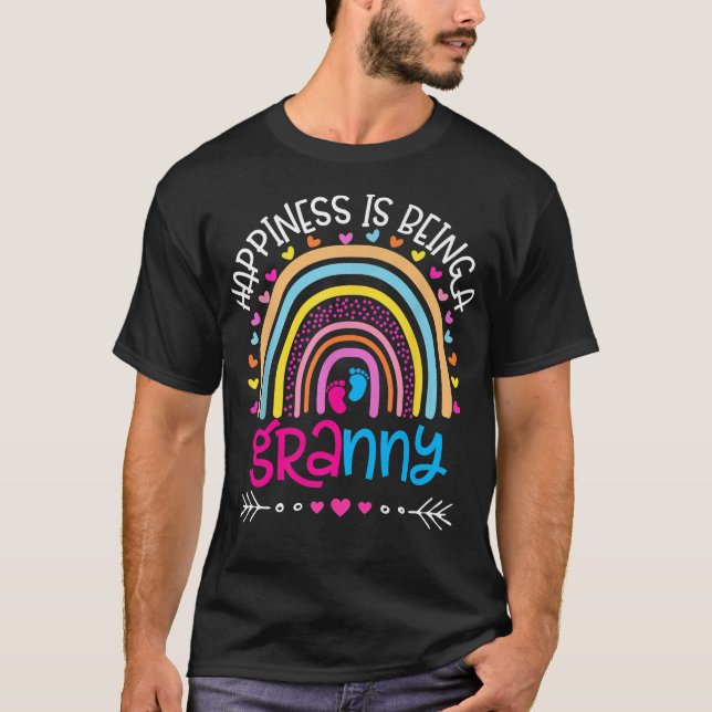 T-shirt Bonheur d'être une mémé Arc-en-ciel fête des mères (Devant)