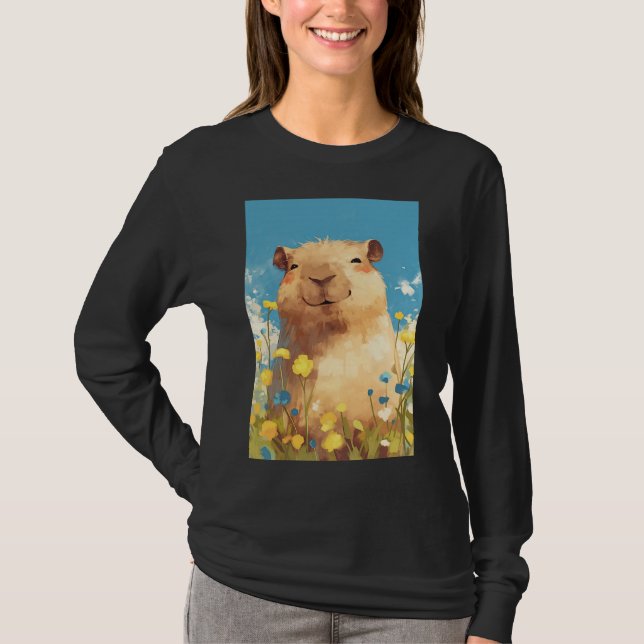 T-shirt Bonheur du capybara (Devant)