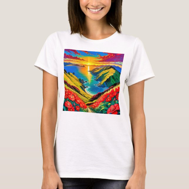 T-shirt Bonheur du coucher de soleil (Devant)