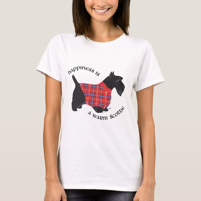 T-shirt Bonheur du Terrier Écossais - Pull à carreaux roug (Devant)
