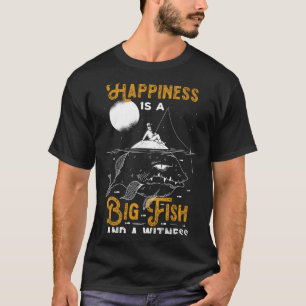 T-shirt Bonheur Gros Poisson Témoin Poisson Bateau Pêcheur