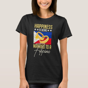 T-shirt Bonheur Humoristique Marié À Une Femme Asiatique P