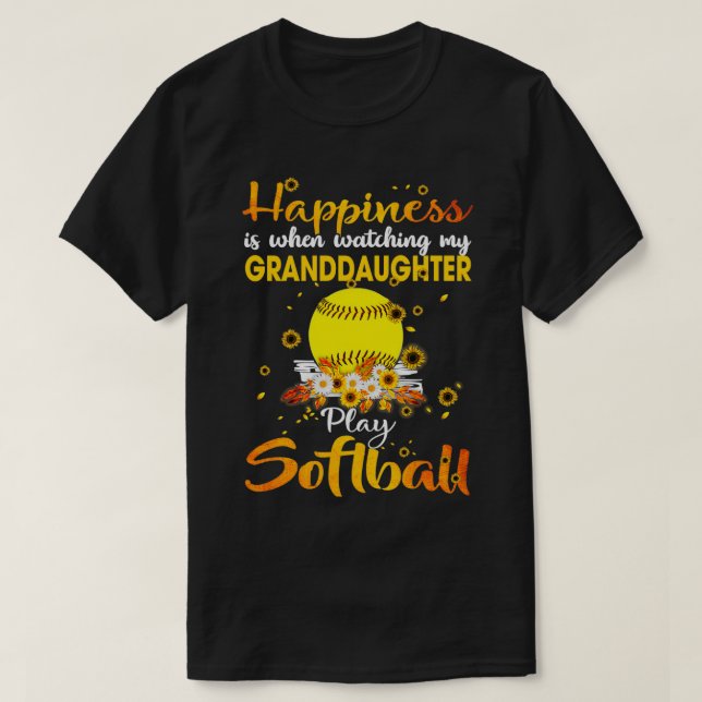 T-SHIRT BONHEUR PETITE-FILLE SOFTBALL (Design devant)