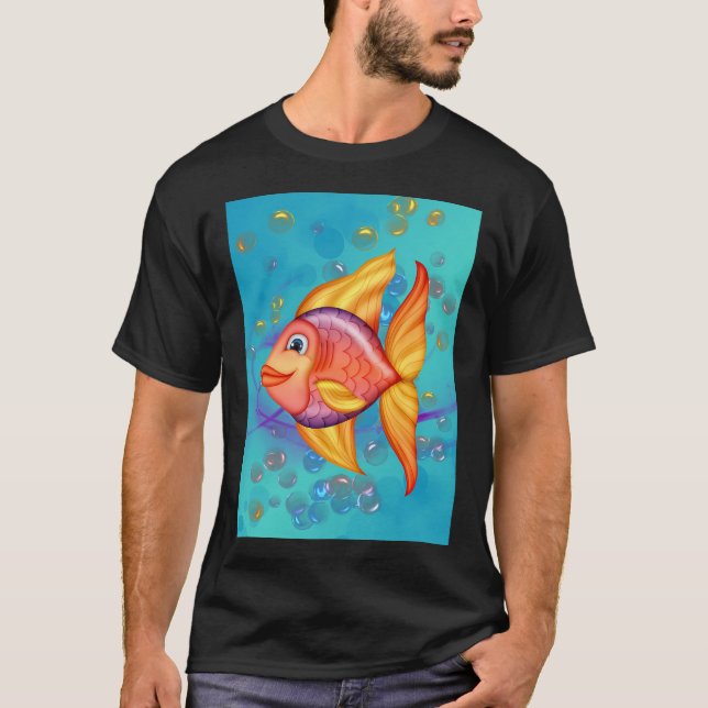 T-shirt Bonheur, poisson fantastique (Devant)
