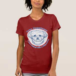 T-shirt Bonheur vrai avec un Pékinois-un-Poo