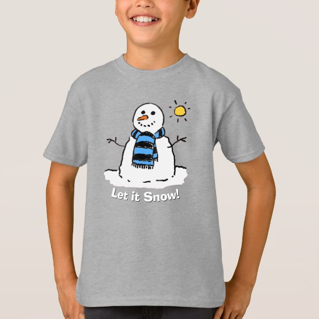 T-shirt Bonhomme de neige avec message ! (Devant)