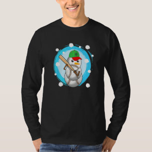 T-shirt Bonhomme de neige de baseball Boules Neige Noël Xm