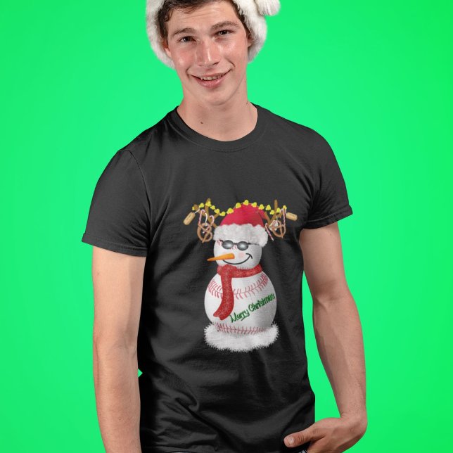 T-shirt Bonhomme de neige de baseball décoré de snacks pop (Créateur téléchargé)